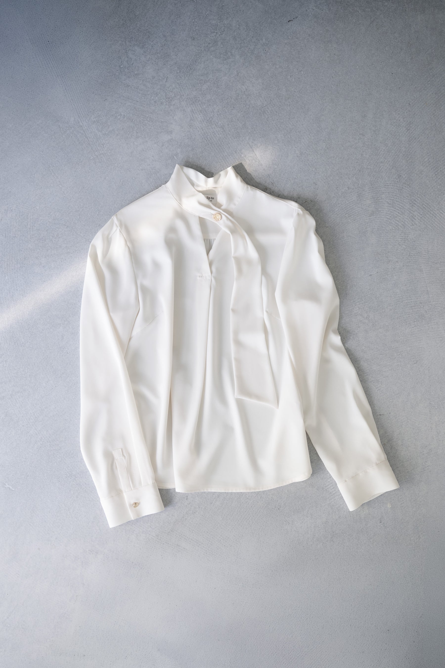 Long Tie Slit Blouse