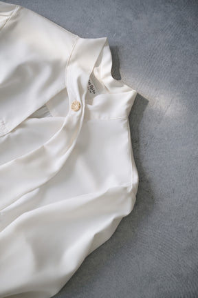 Long Tie Slit Blouse