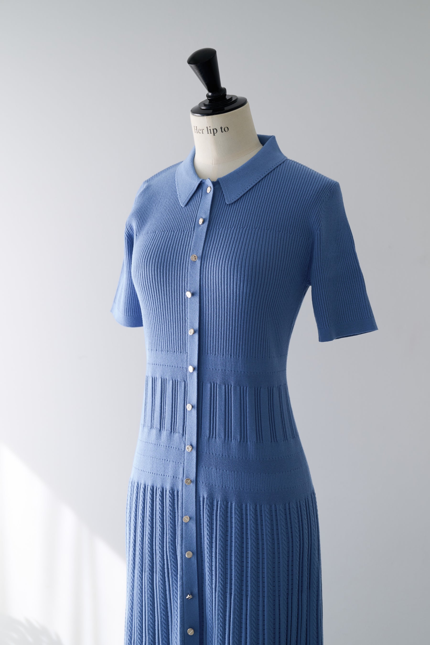 Eyelet Polo Knit Dress
