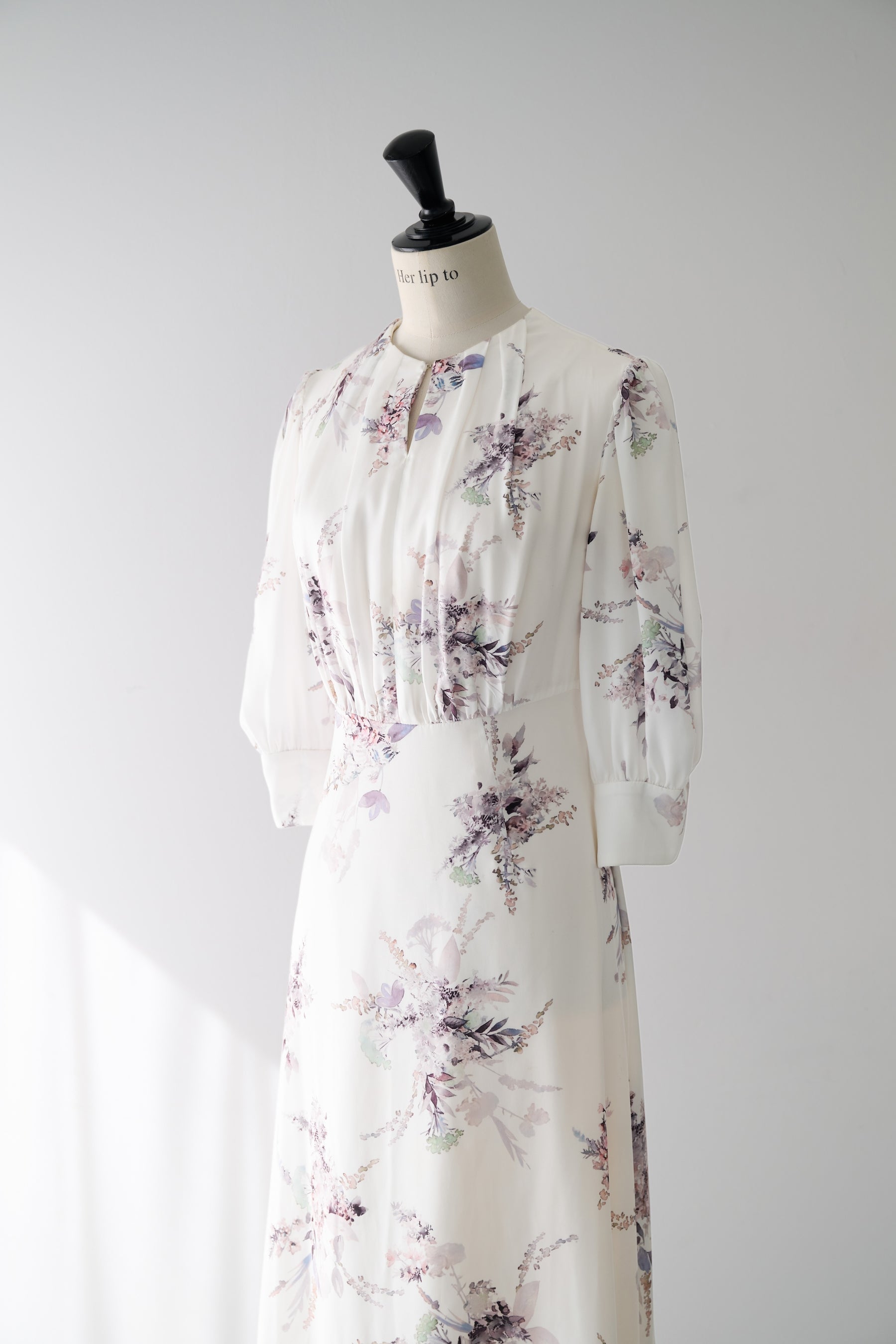 French Bouquet Puff Sleeve Dress