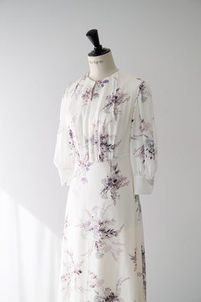 French Bouquet Puff Sleeve Dress