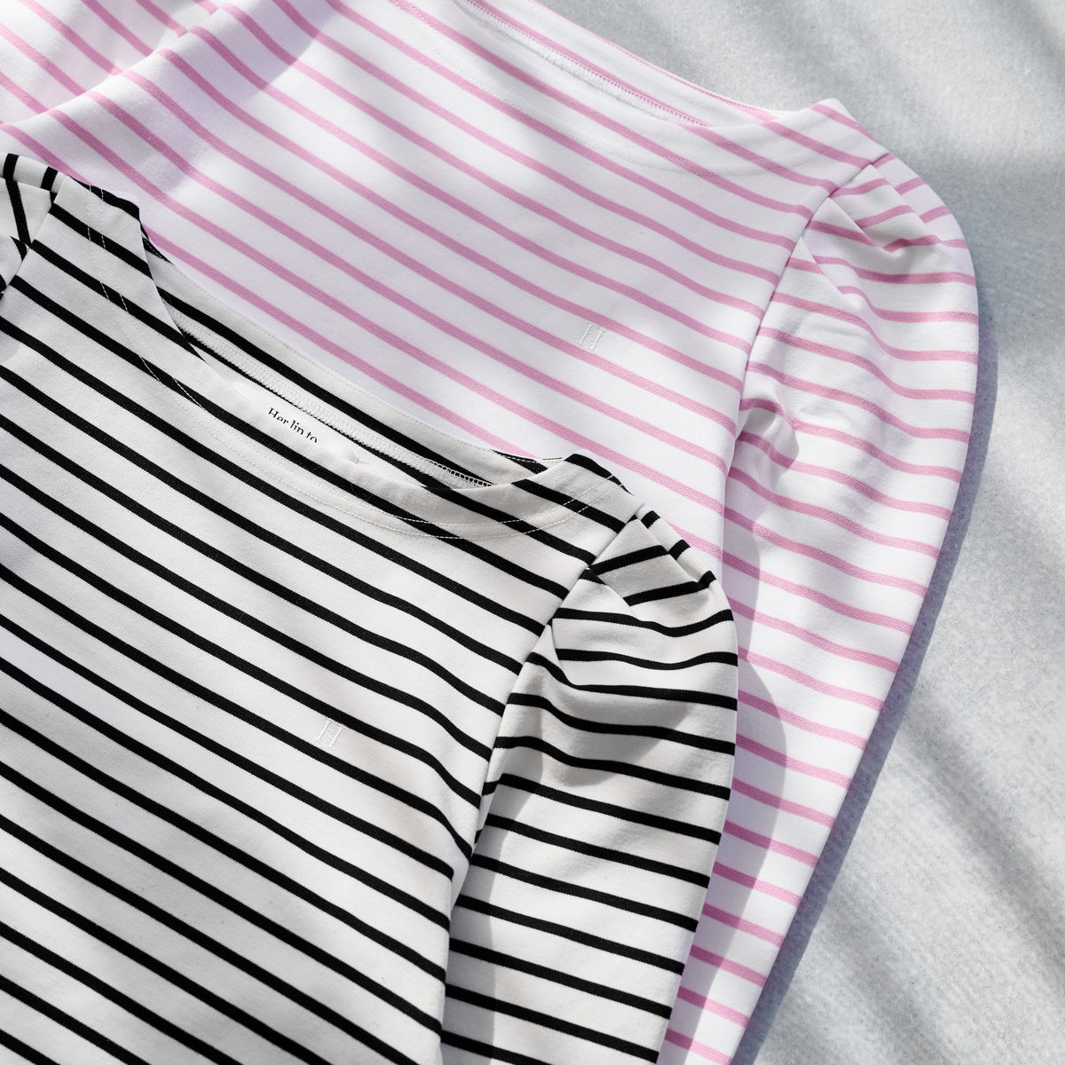 Tuck Sleeve French Stripe Top