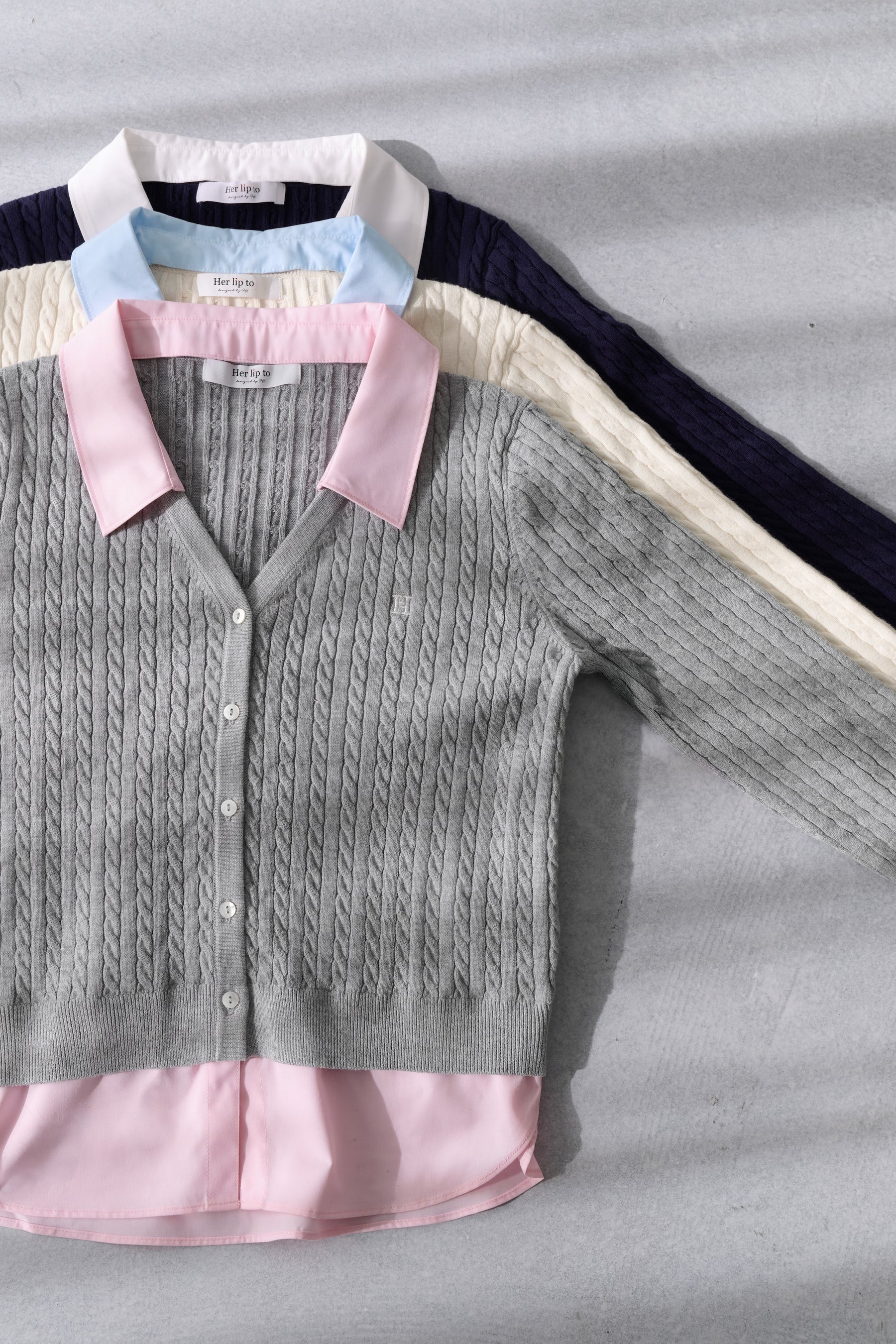 Layered Cable Knit Cardigan