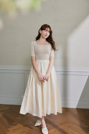 Luminous Organza Gathered Skirt