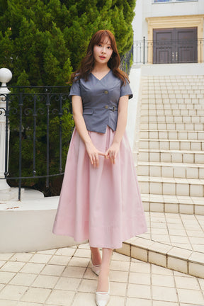 Asymmetrical Belted Docking Dress