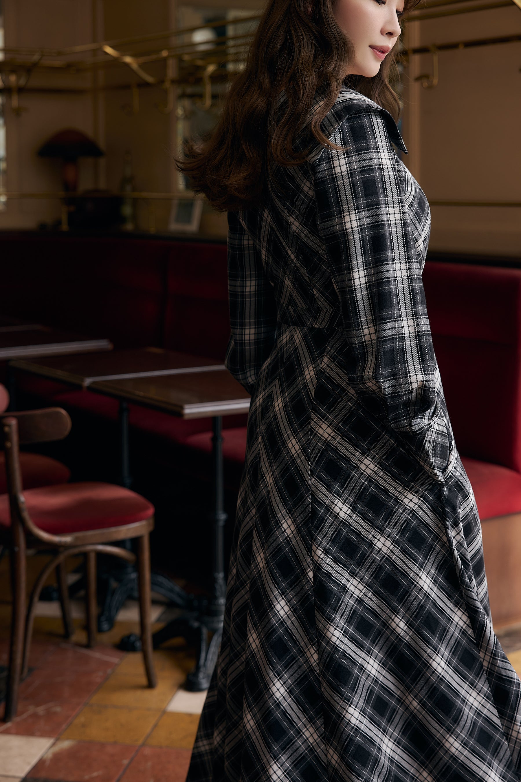 Coutume Plaid Flare Dress