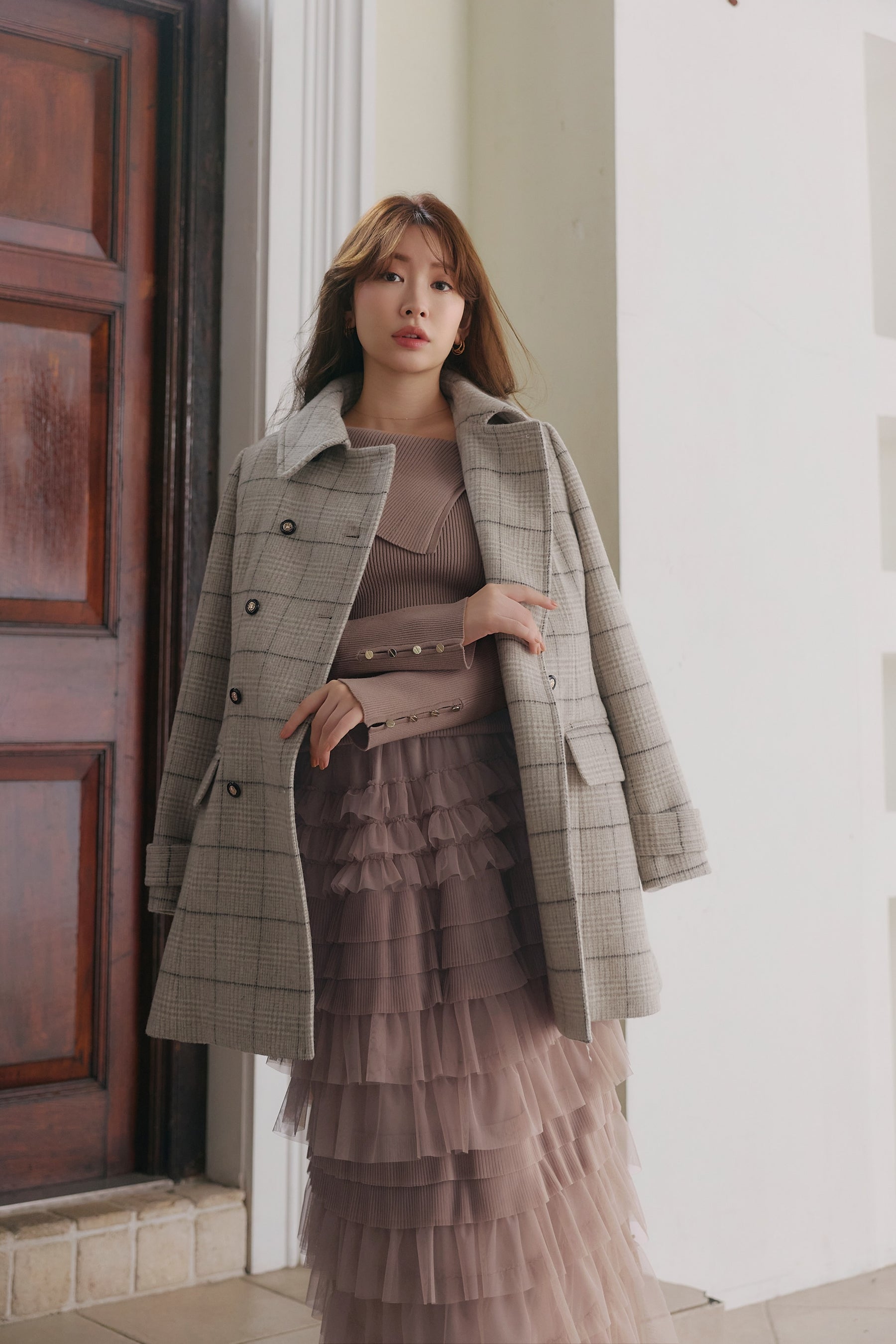 Wool-Blend Tailored Peacoat