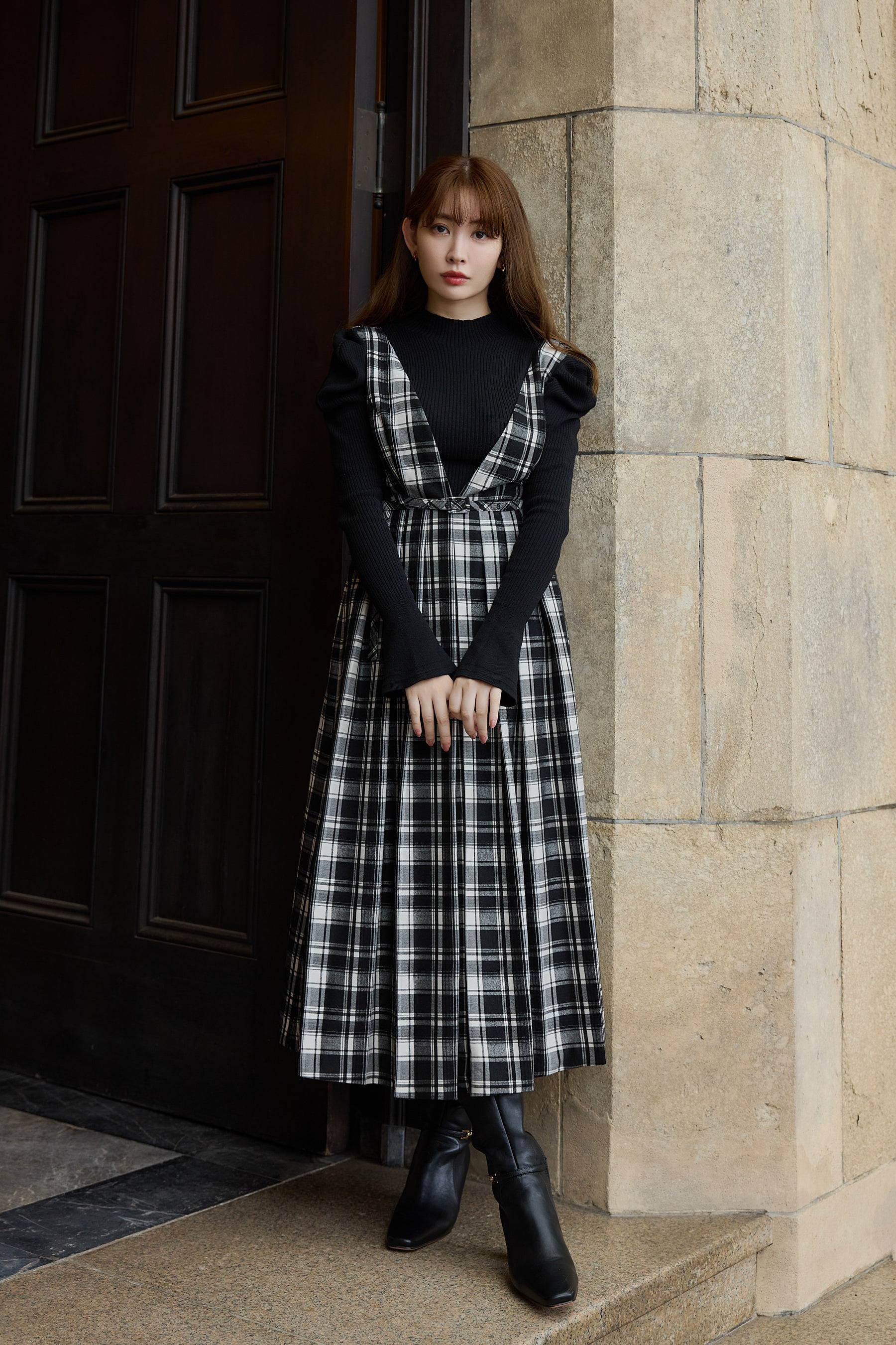 【新色】Classic Plaid Jumper Dress
