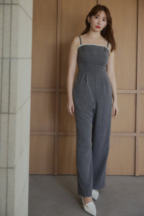 【7月下旬出貨】Frilled Tweed Jumpsuit