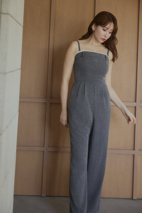 【7月下旬出貨】Frilled Tweed Jumpsuit