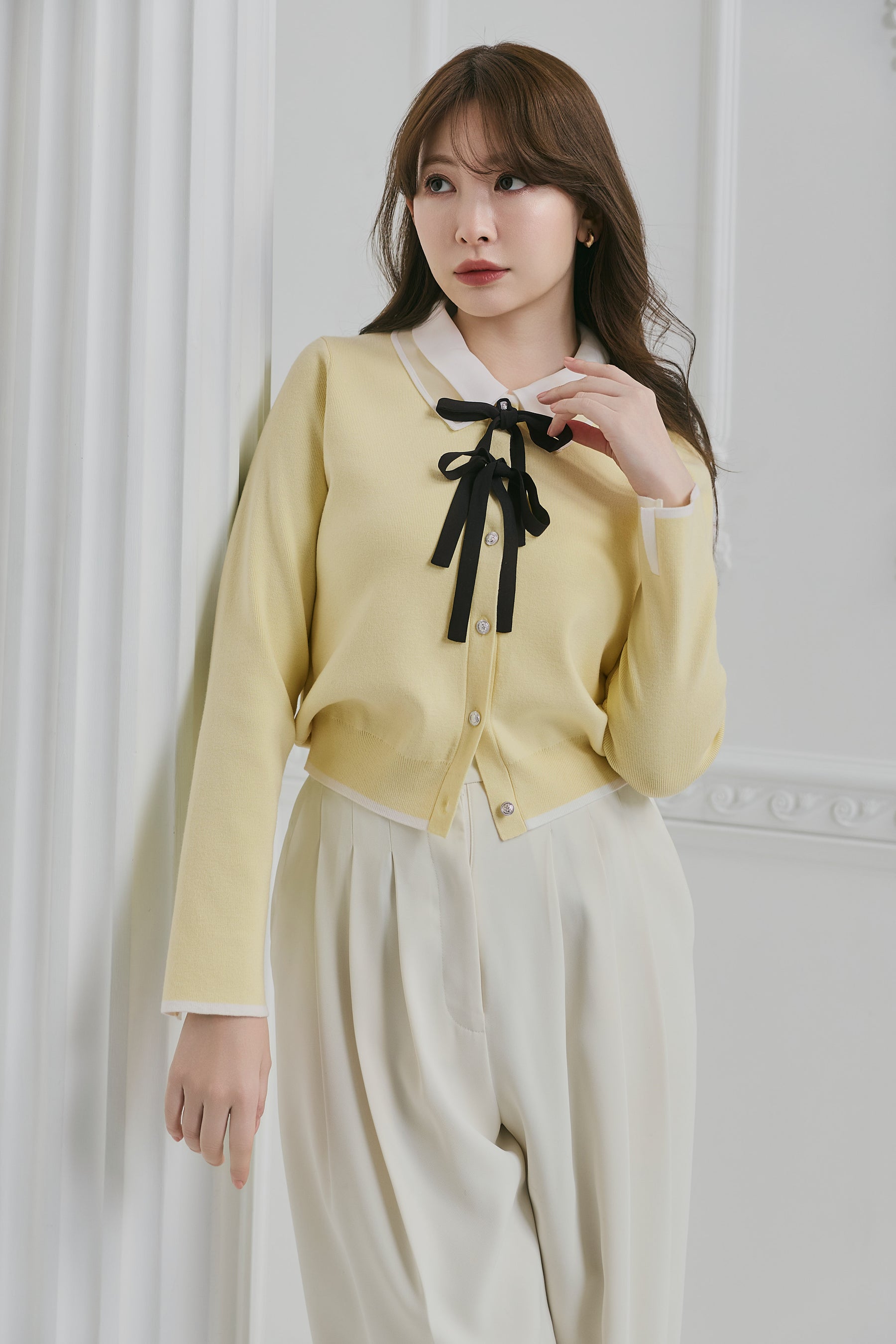 Lilas Ribbon Knit Cardigan