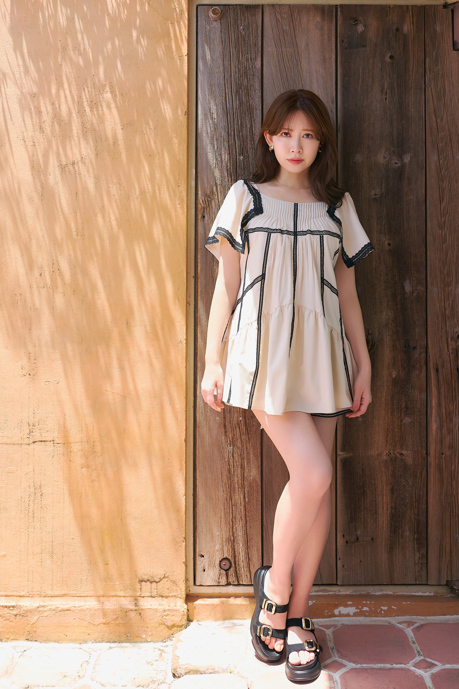 Lace-Trimmed Romper