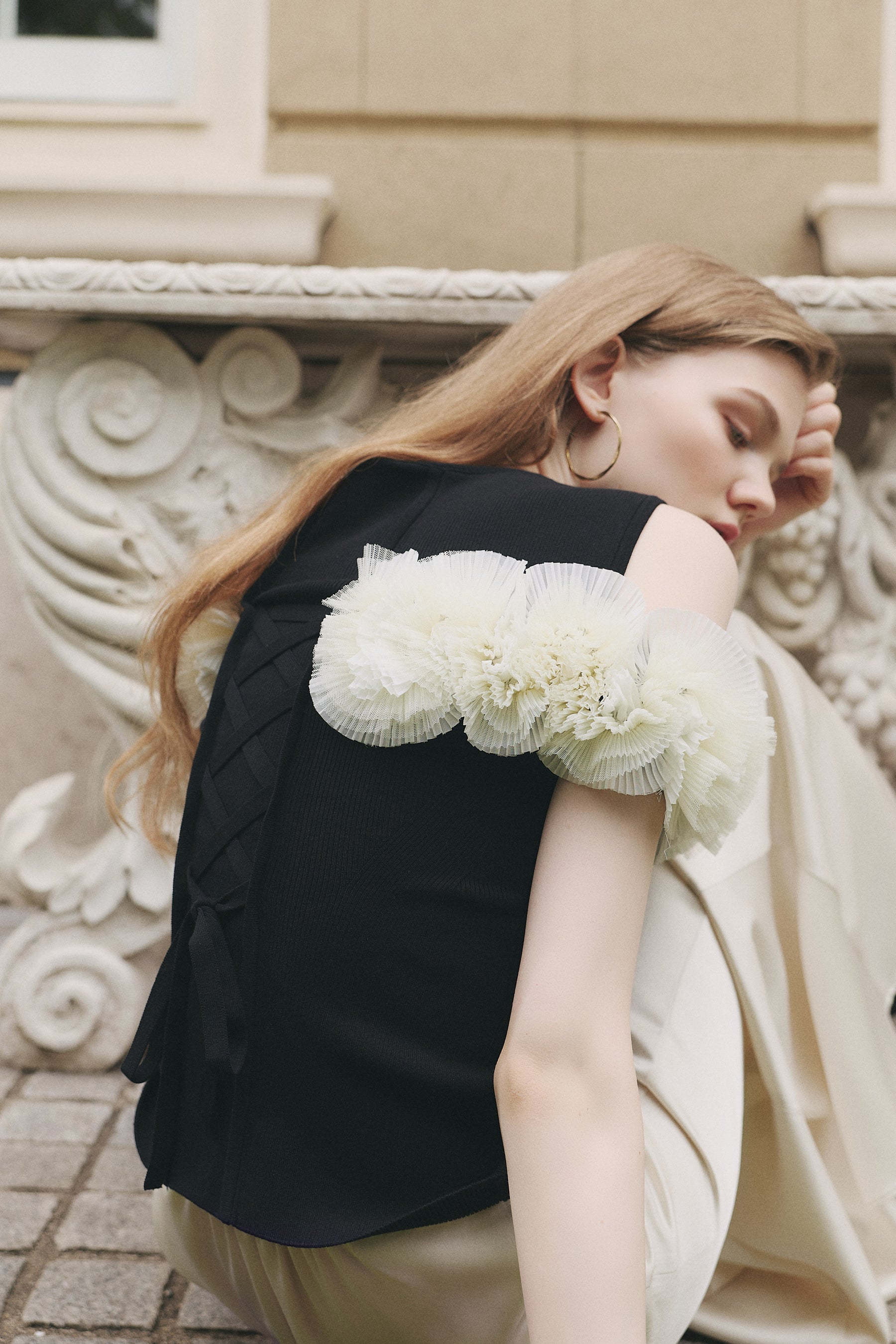 Vol.3 Petal-Cascade Knit Top