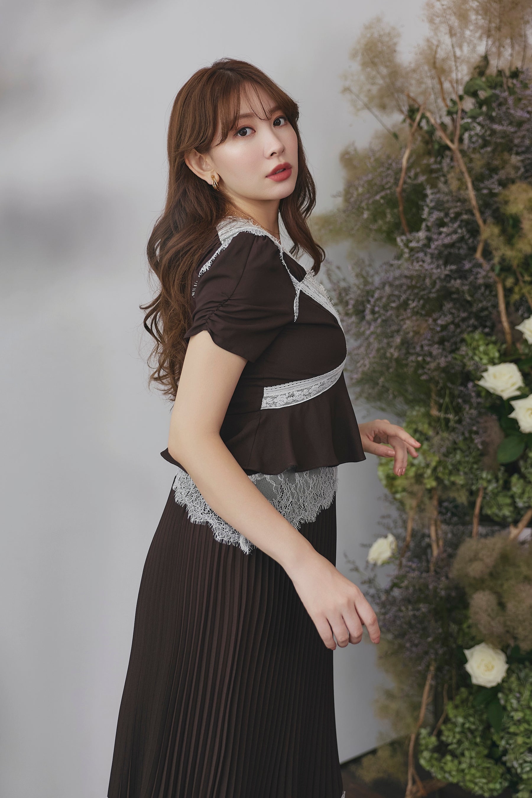 Giulia Lace Pleated Dress