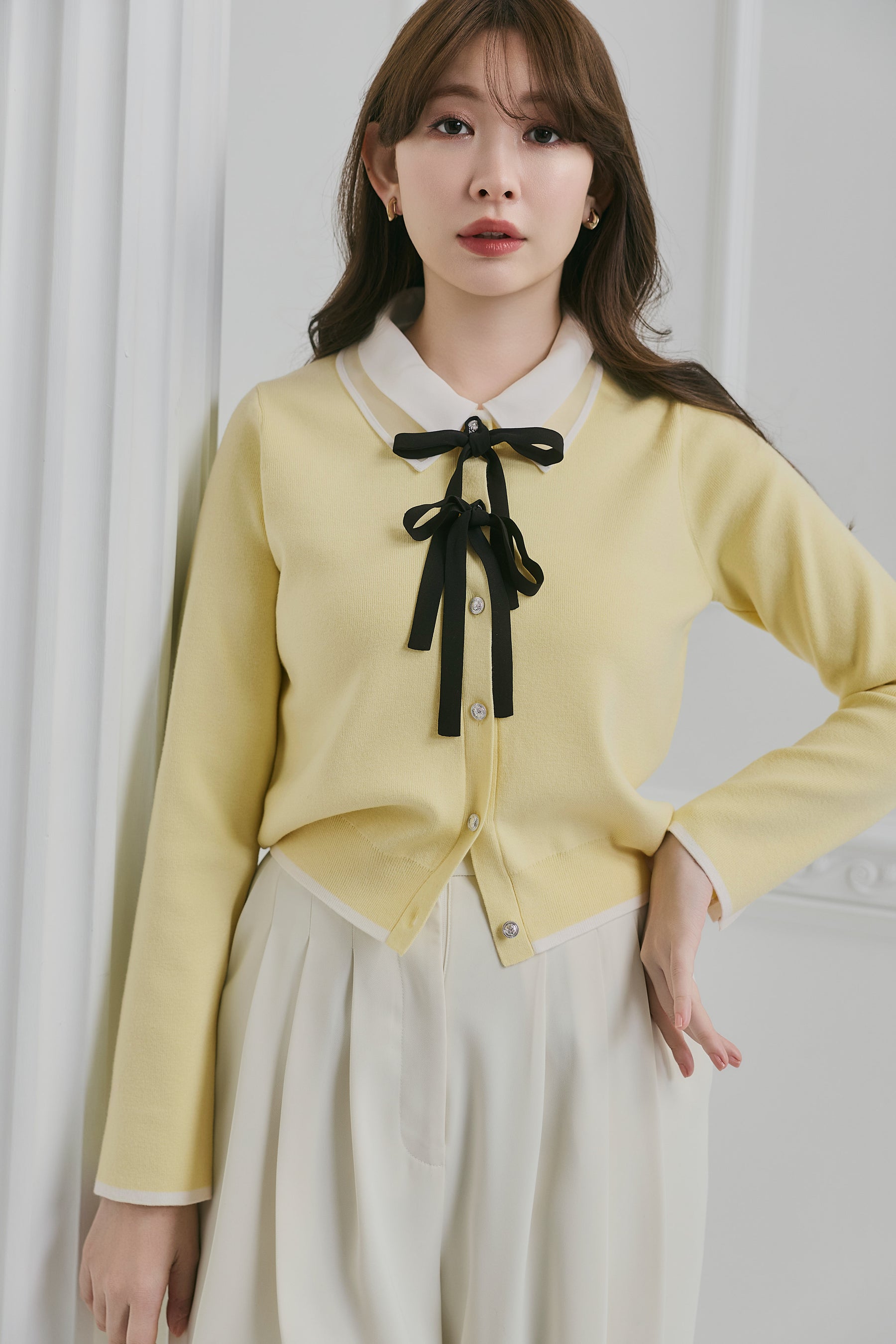 Lilas Ribbon Knit Cardigan