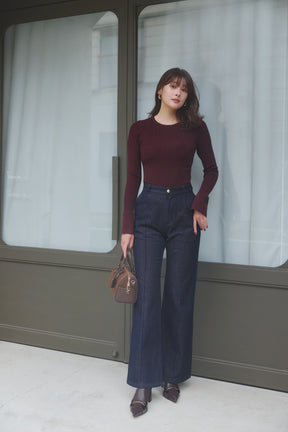 [Ships in early October]［Essentia］Essential Semi Flared Jeans