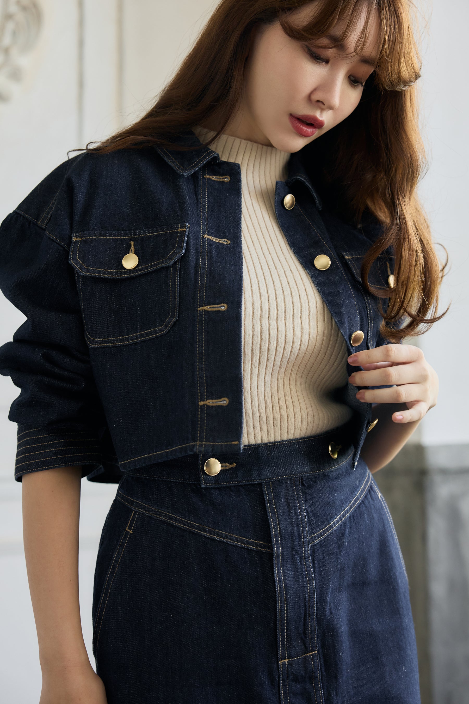 Milano Cropped Denim Jacket