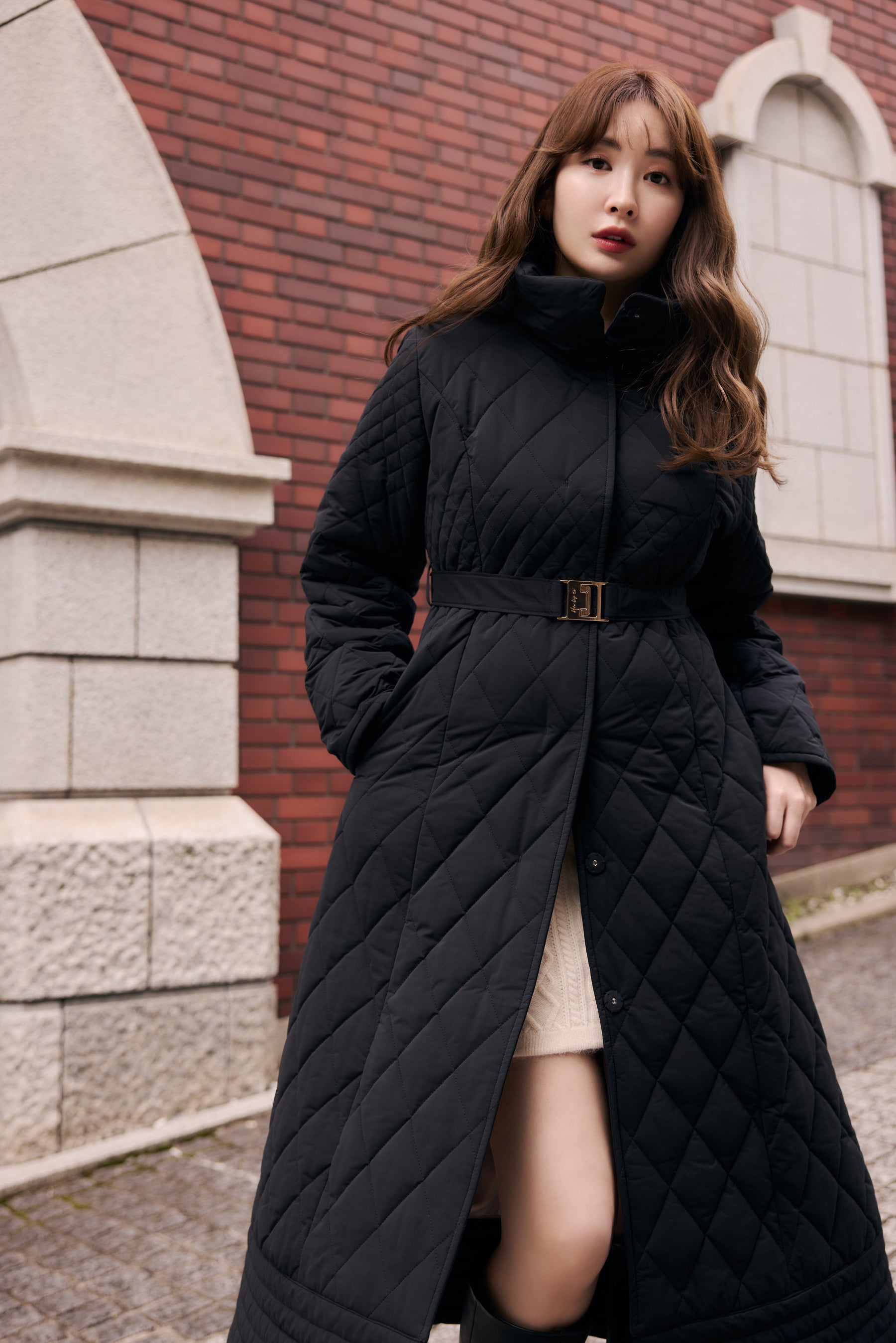 Madison Quilted Long Coat