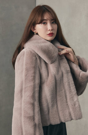 rose mocha / rich brown】Winter Love Faux Fur Coat