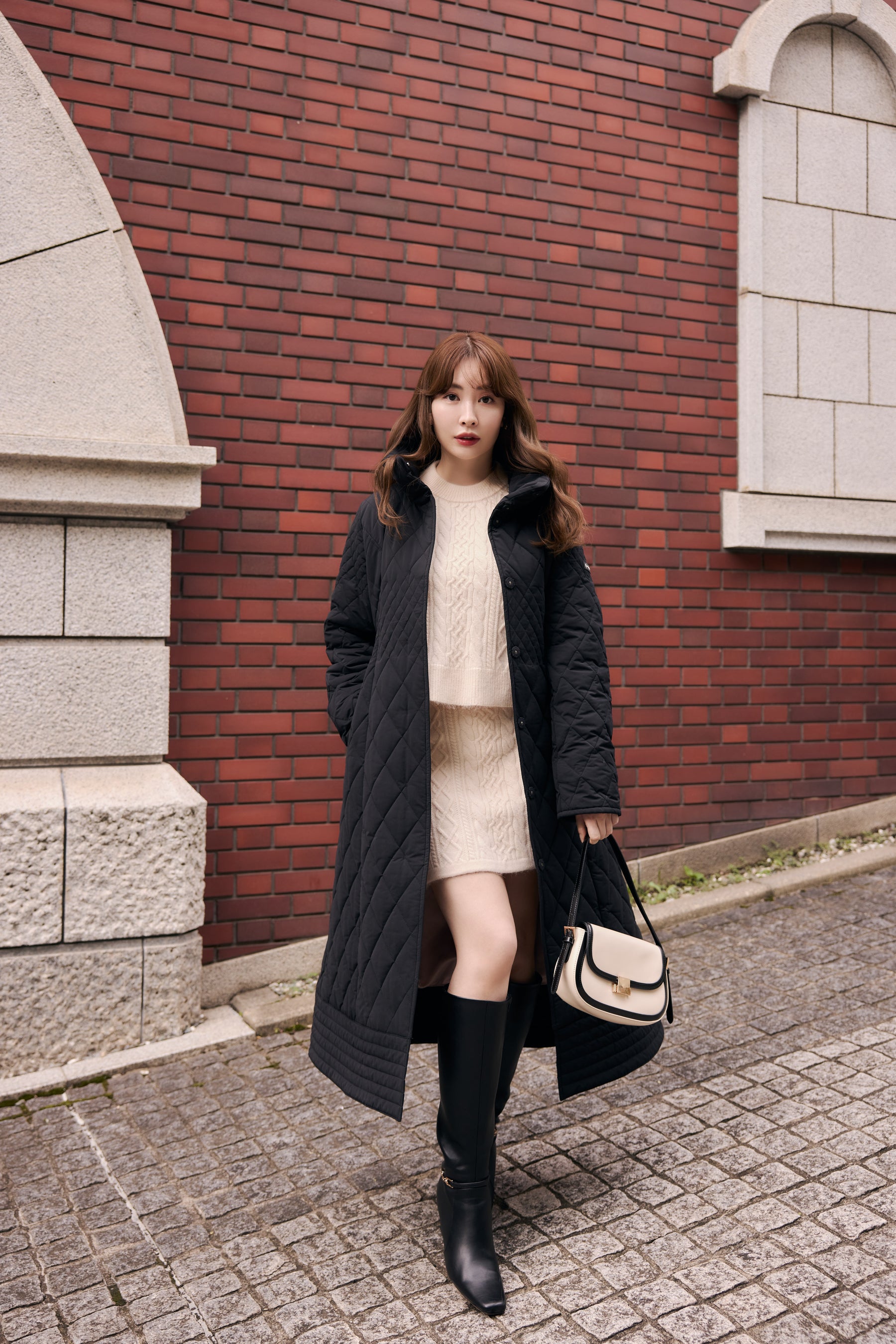 Madison Quilted Long Coat