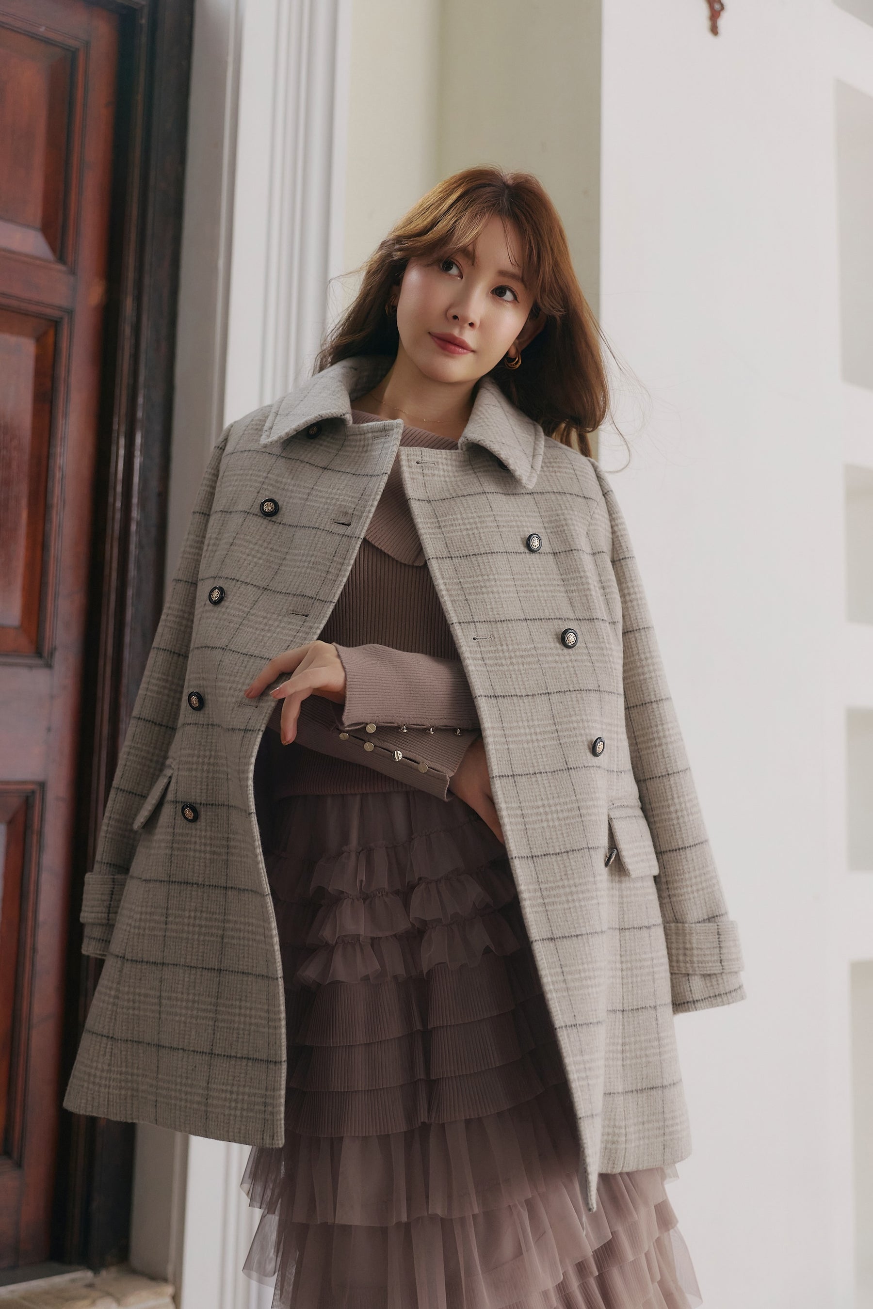 Wool-Blend Tailored Peacoat