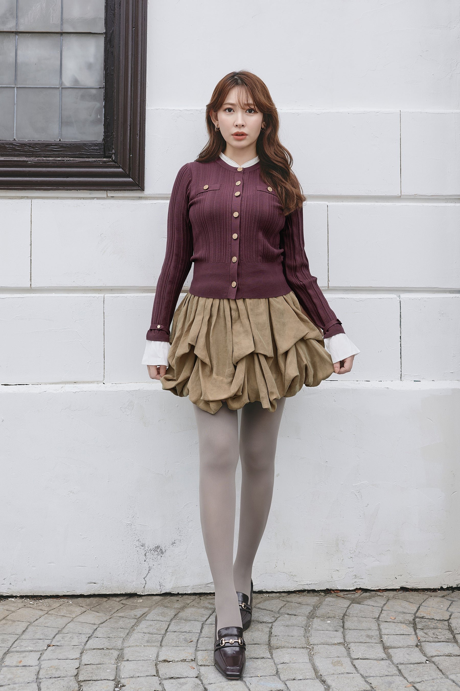Random Tucked Satin Mini Skirt