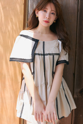 Lace-Trimmed Romper
