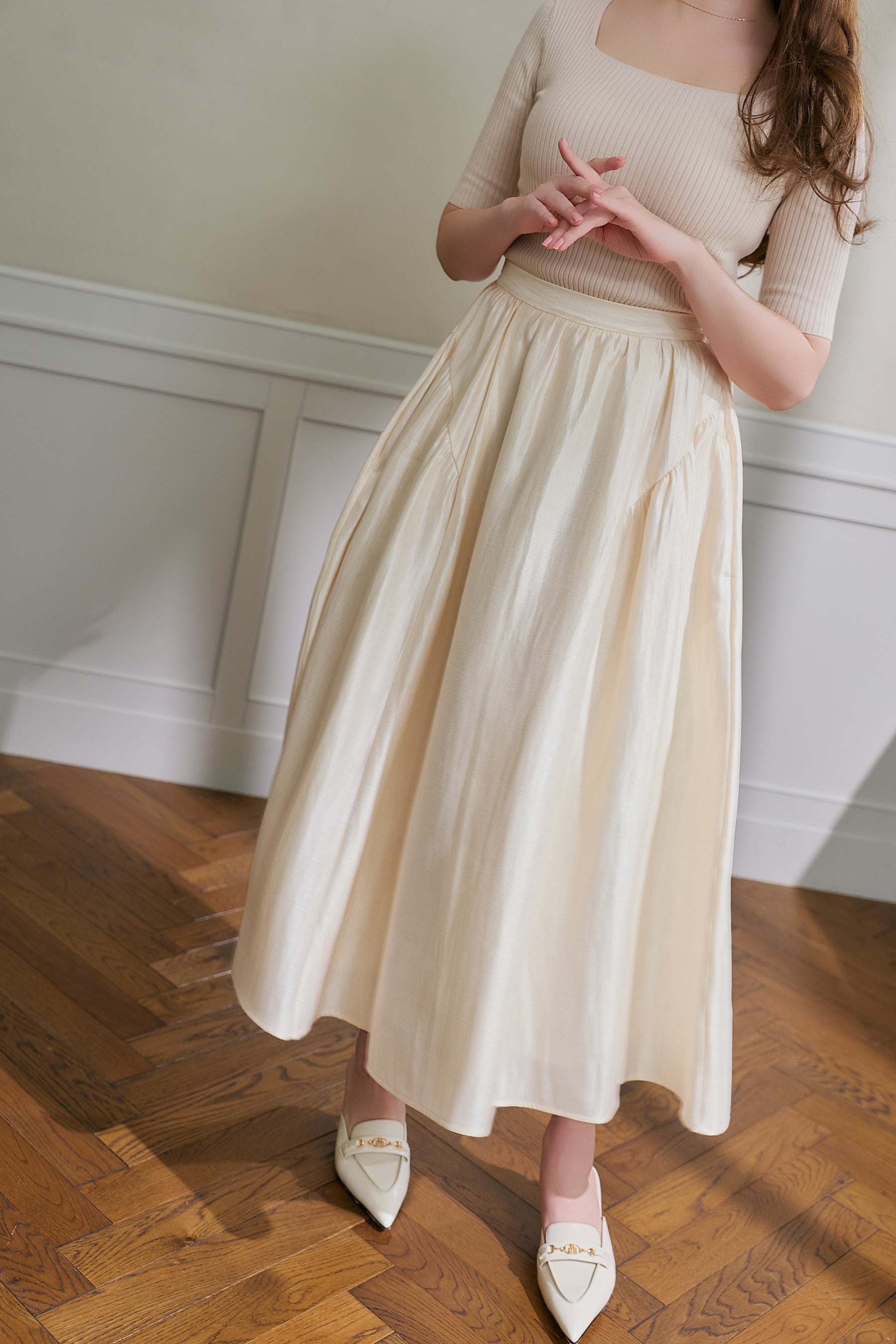 Square Neck Ribbed Pullover