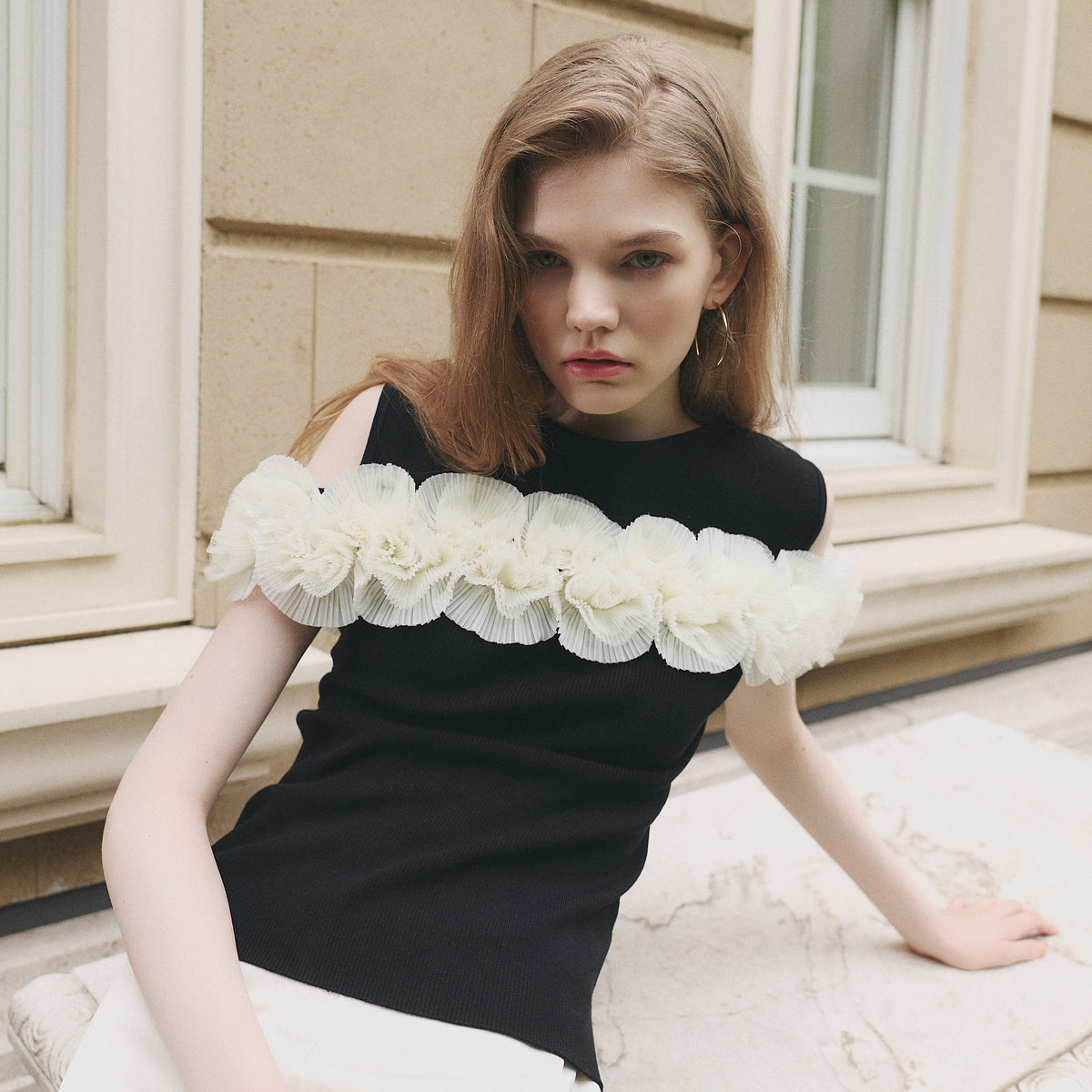 Vol.3 Petal-Cascade Knit Top