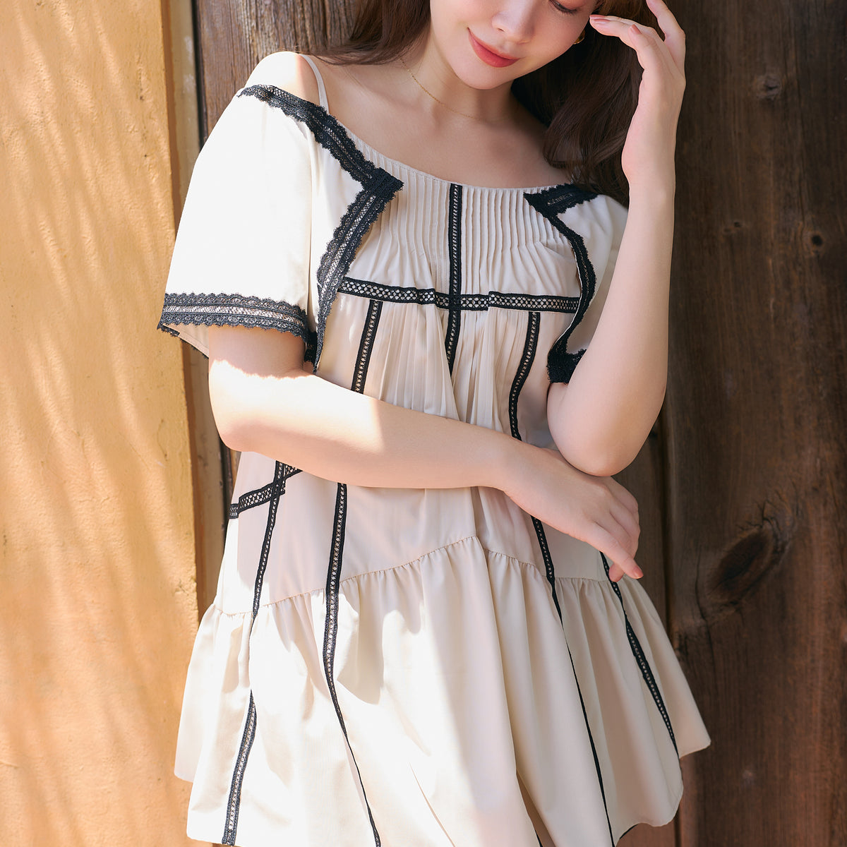 Lace-Trimmed Romper