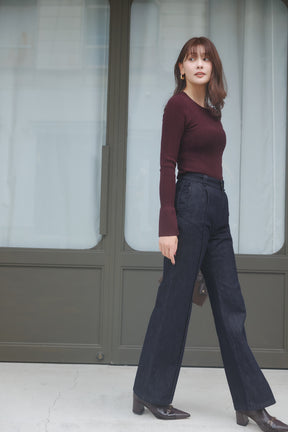 [Ships in early October] ［Essentia］Essential Rib Knit Top