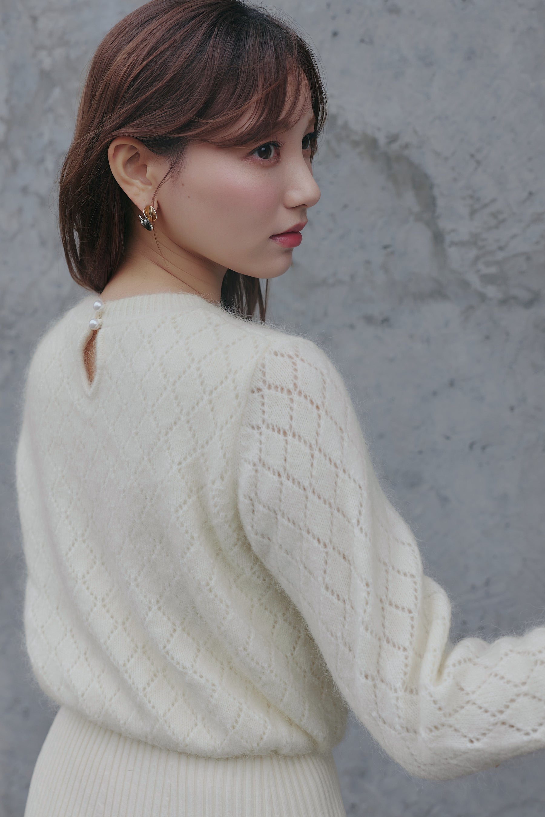 Lattice Eyelet Knit Dress