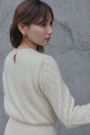 Lattice Eyelet Knit Dress