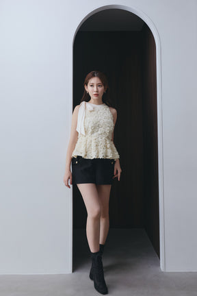 Rosette Peplum Top