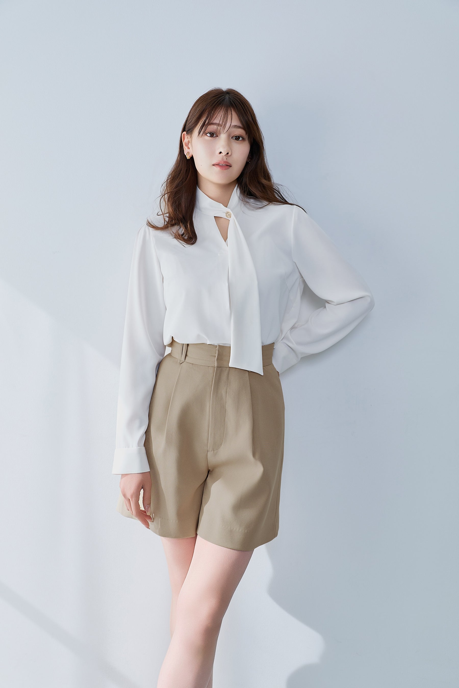 Tucked Twill Bermuda Shorts