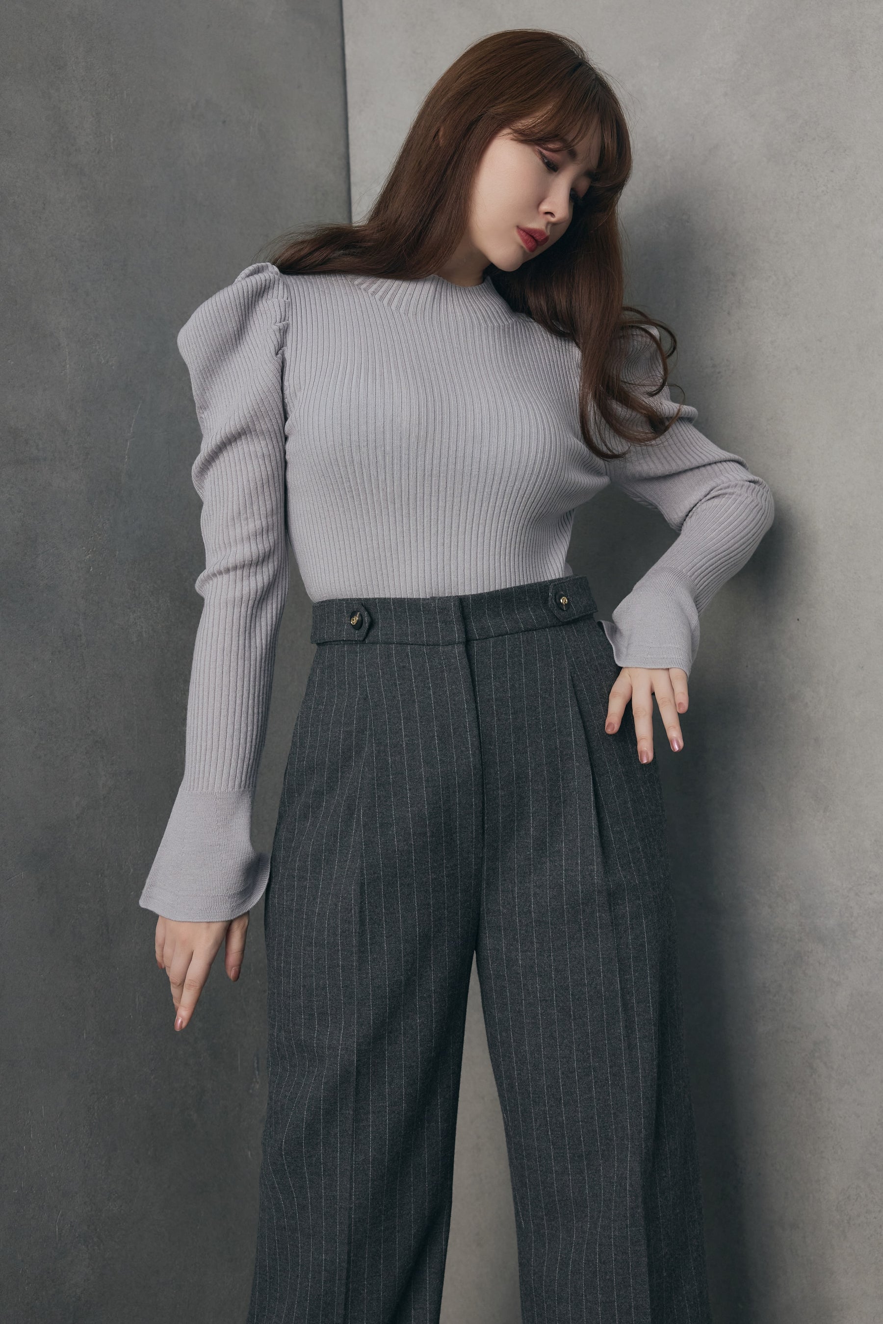 Pin-Stripe Wide Leg Pants