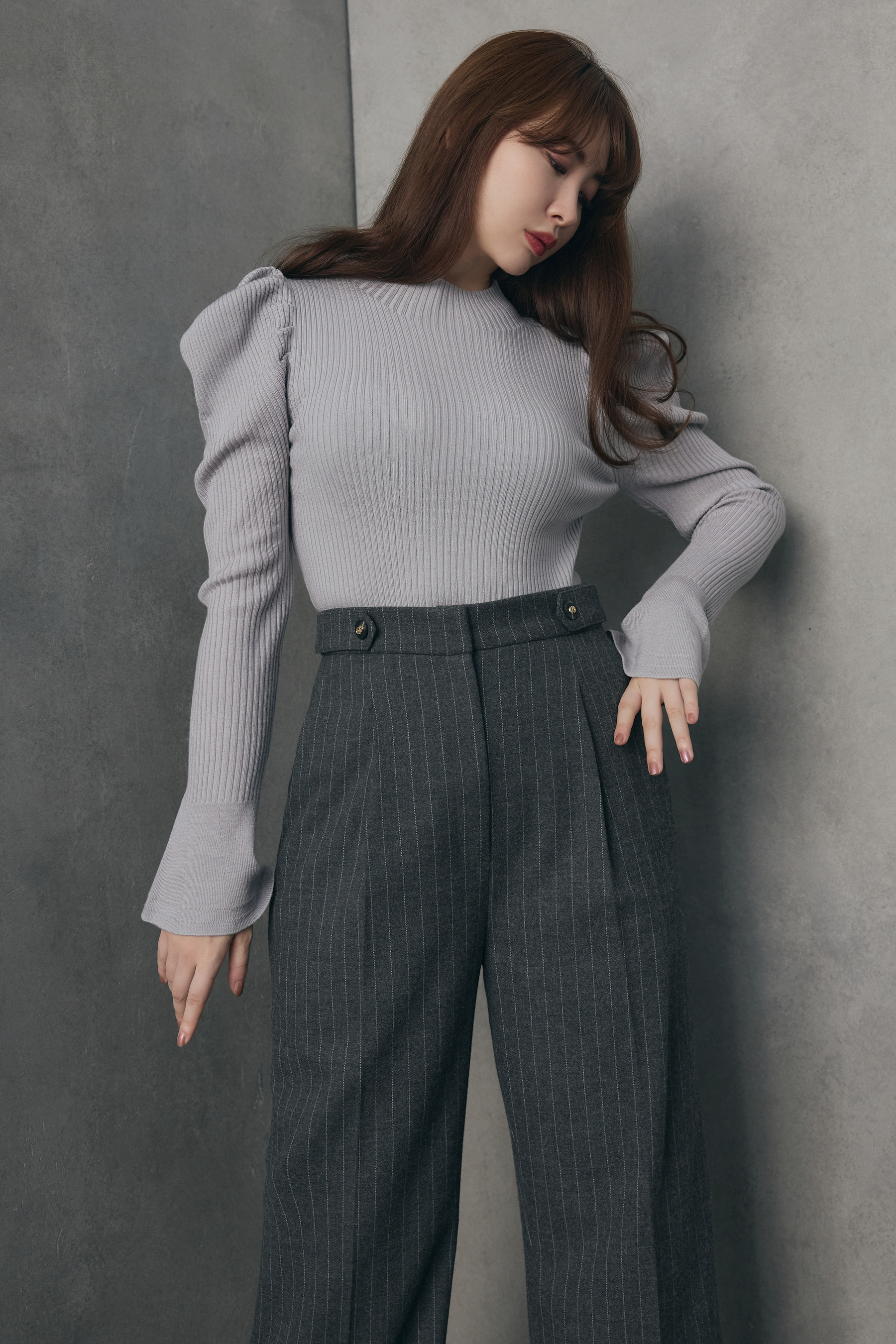 Pin-Stripe Wide Leg Pants