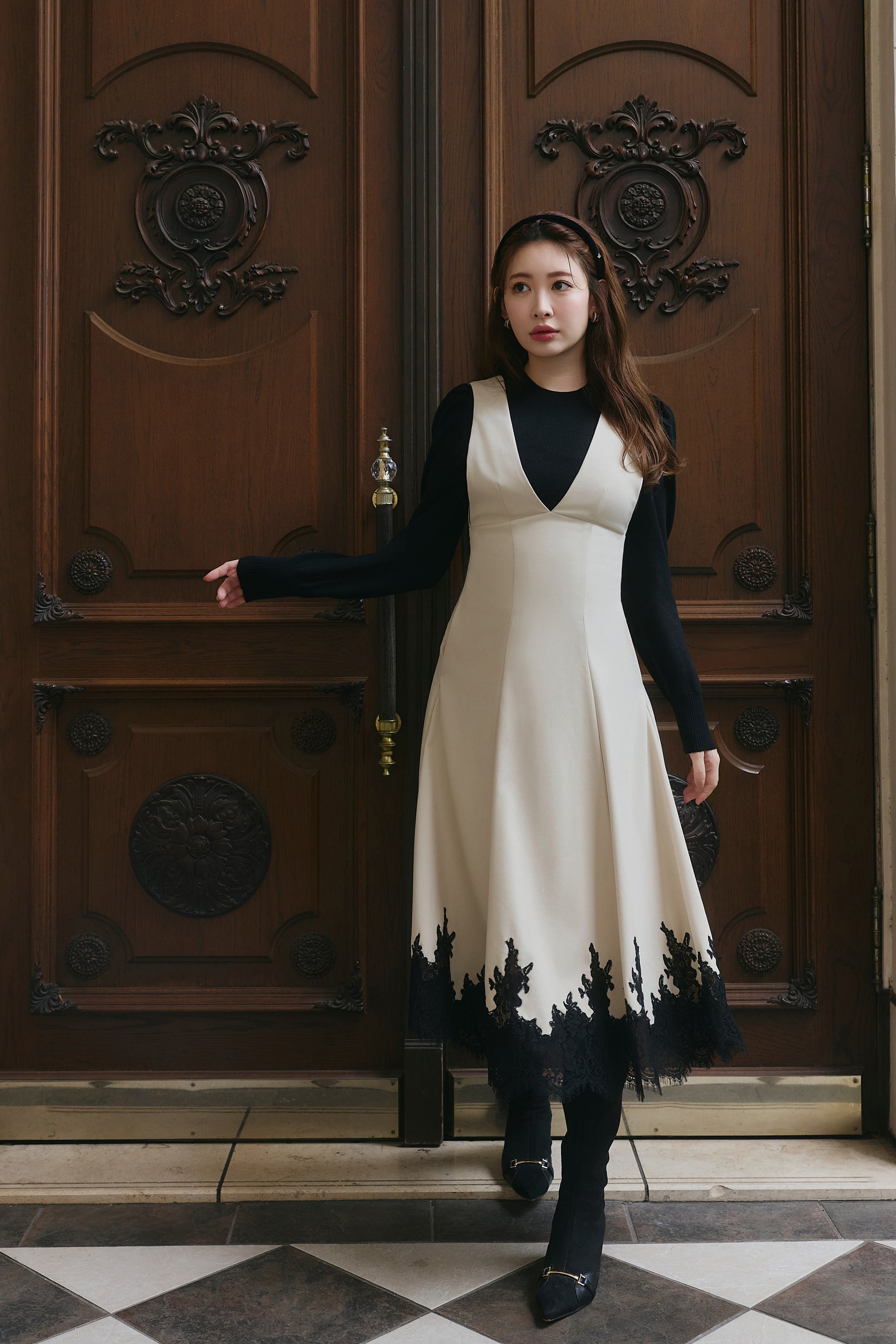 Florence Lace-Trim Jumper Dress