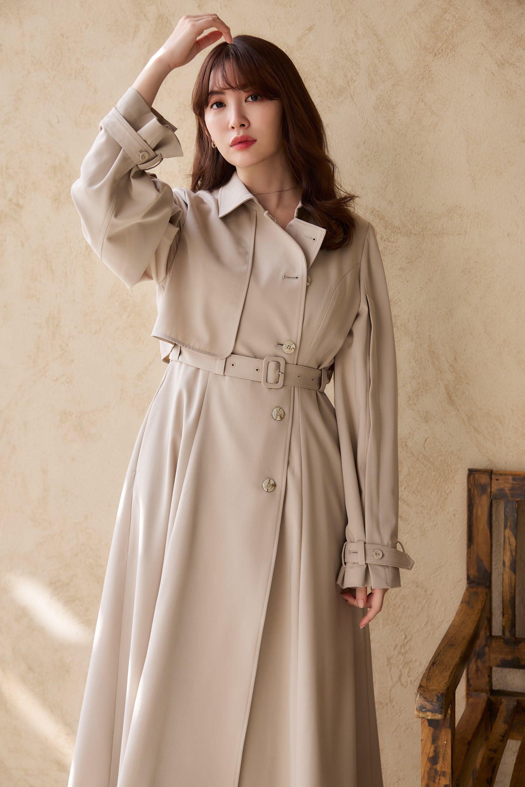 Classical Open Sleeve Trench Coat