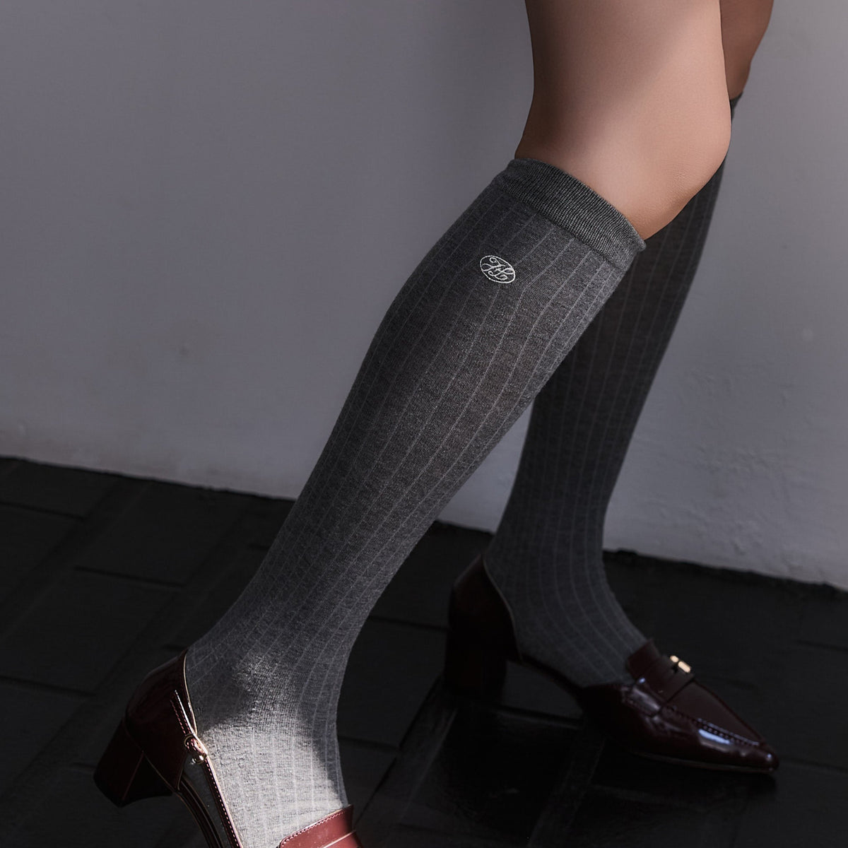 Logo Embroidered Long Socks