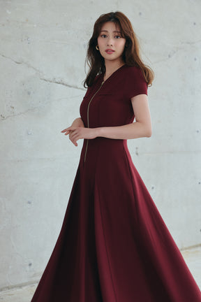 ［Essentia］Front Zip Long Dress