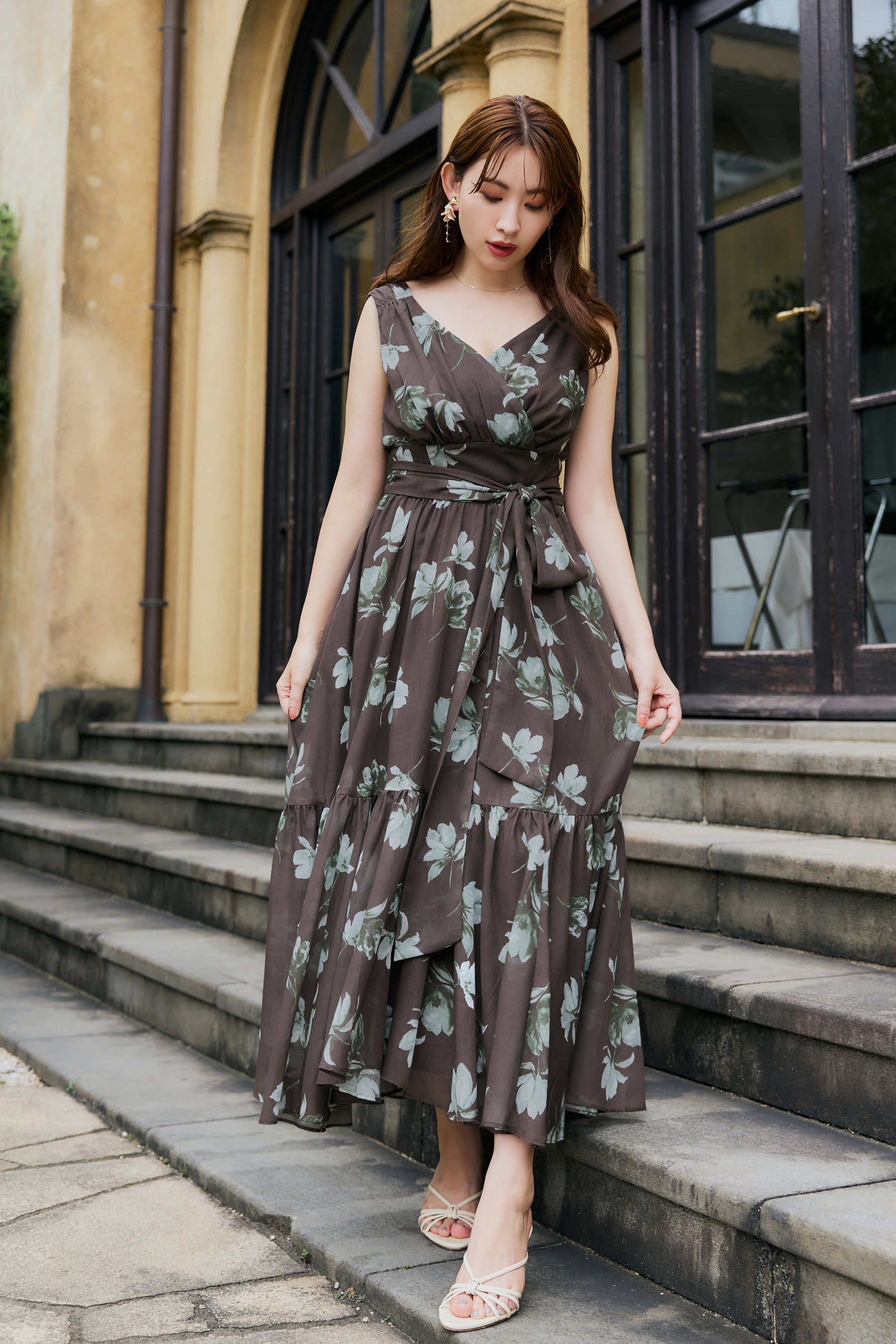 Herlipto Anemone Cache-Coeur Long Dress-