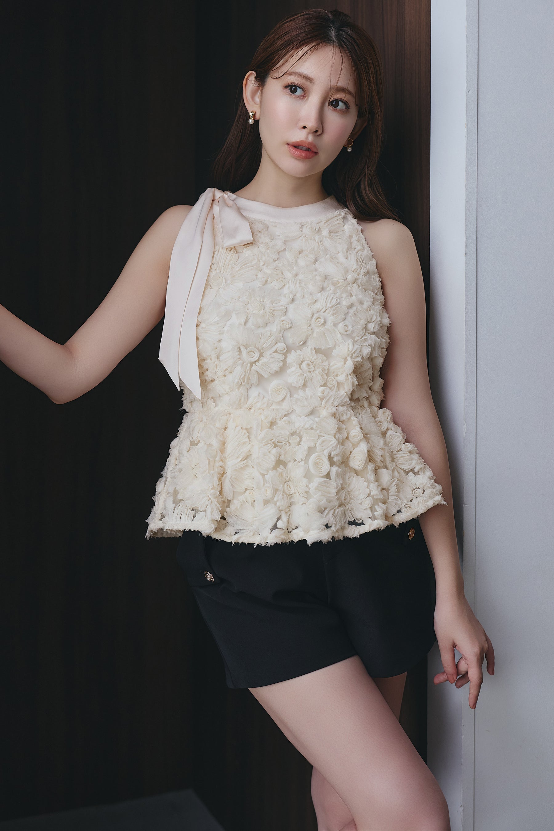 Rosette Peplum Top