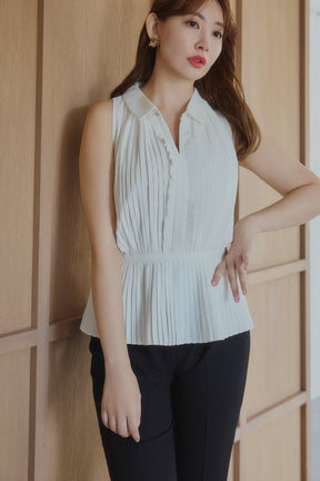 Manon Pleated Peplum Top
