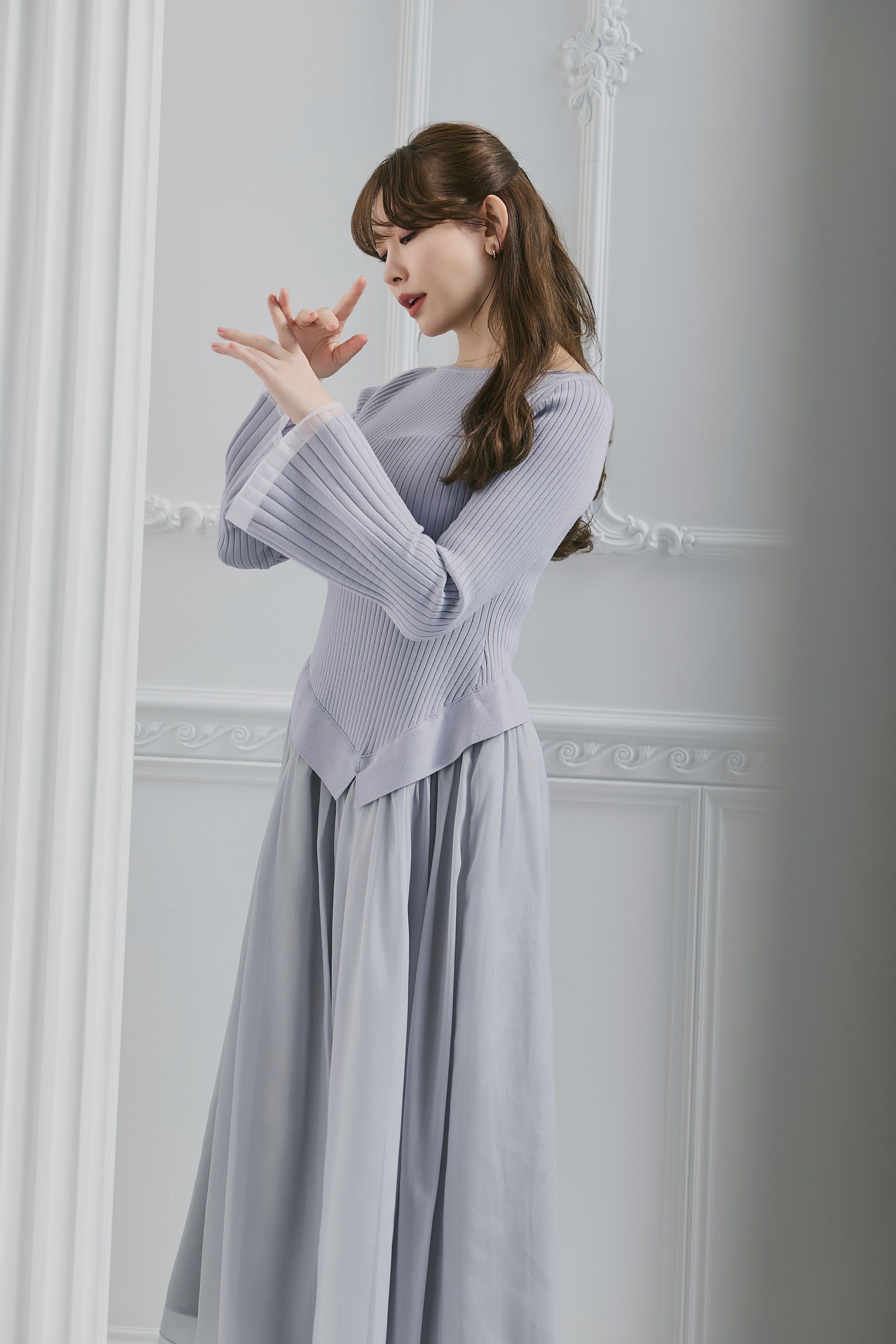 Chiffon Knit Docking Dress