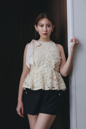 Rosette Peplum Top