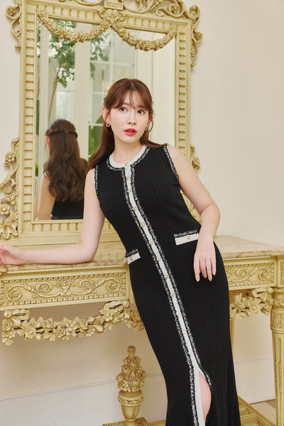 ワンピース Dione Summer Knit Dress herlipto 8月中旬発送】【latte / black】Dione Summer Knit Dress