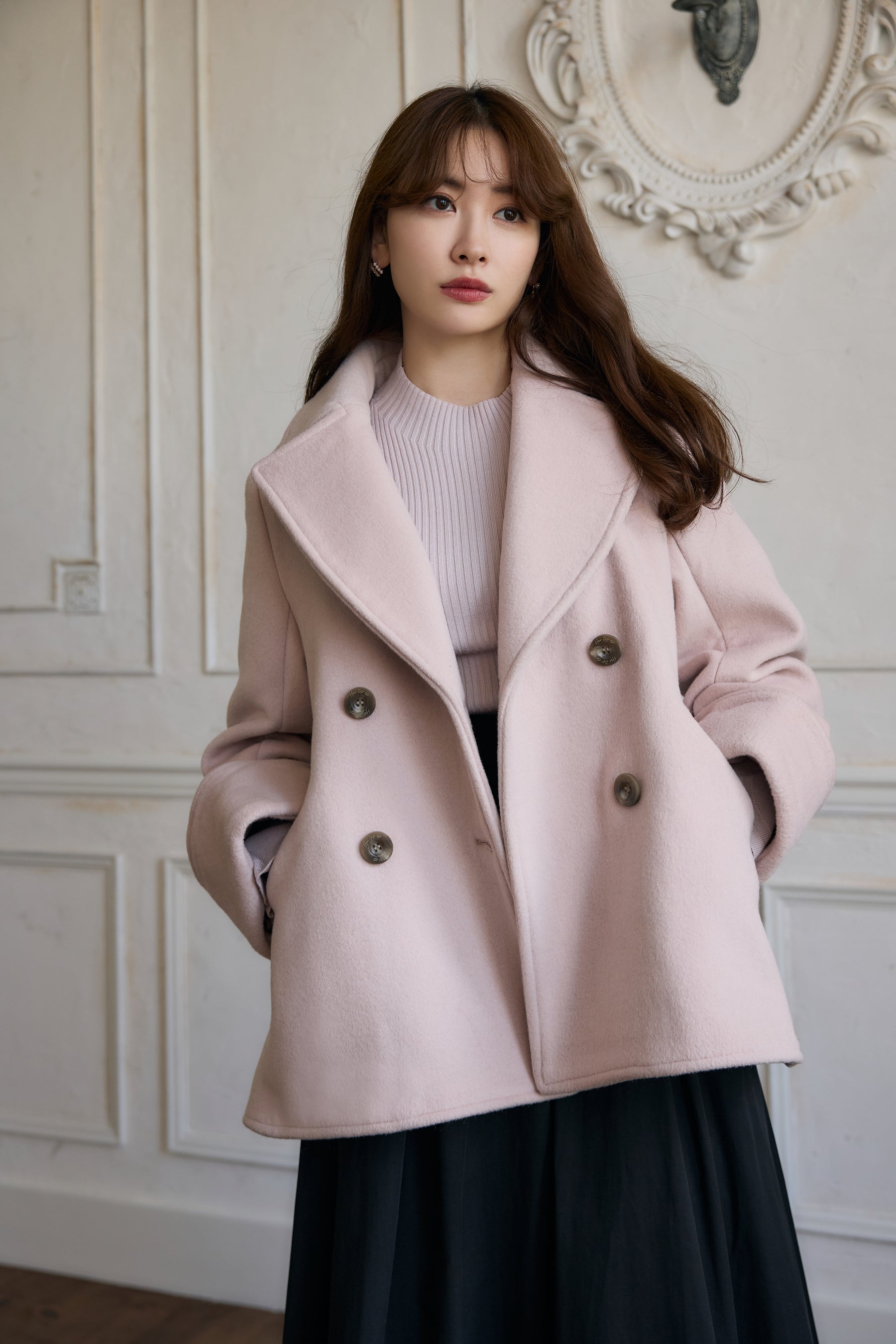 her lip to Proust Wool-Blend Melton Coat