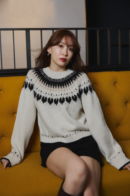【新色】Heart Fair Isle Knit Pullover