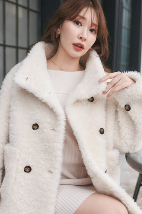 [Ships in mid October] Penelope Faux Fur Double-Breasted Coat